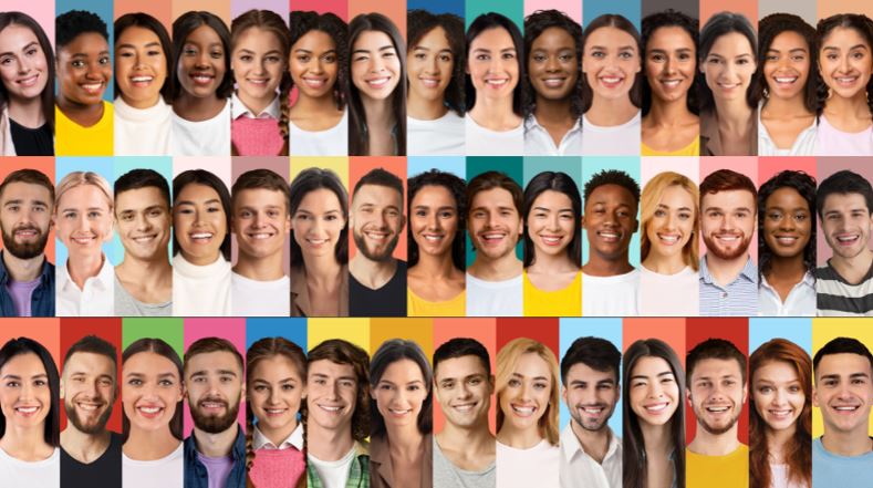 Profile pictures in a coloured background