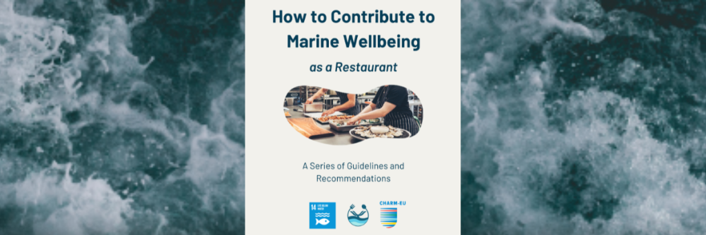 Poster of the guidelines for restaurants to contribute to marine wellbeing prepared by CHARM-EU students