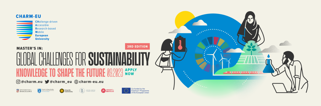 Poster of the CHARM-EU master's in Global Challenges for Sustainability