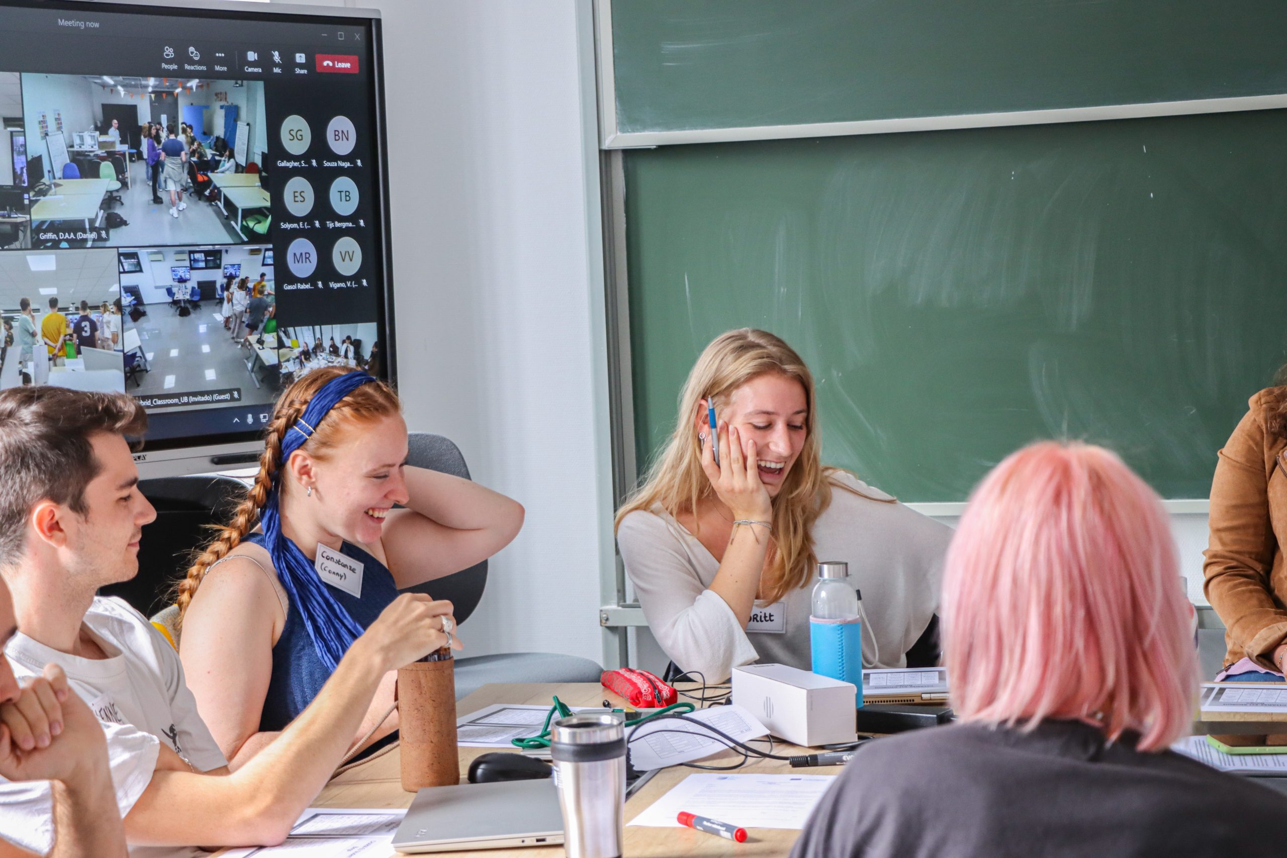 Students at the CHARM-EU hybrid classroom in ELTE