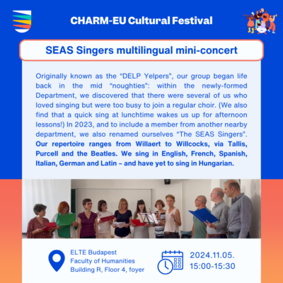 The SEAS Singers are preparing with a multilingual mini-concert, performing across time and genres, and in six languages