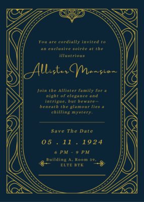 Official invitation to the Soirée of the Allister family