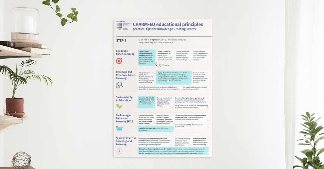 4 CHARM-EU educational principles: Practical tips for Knowledge Creating Teams