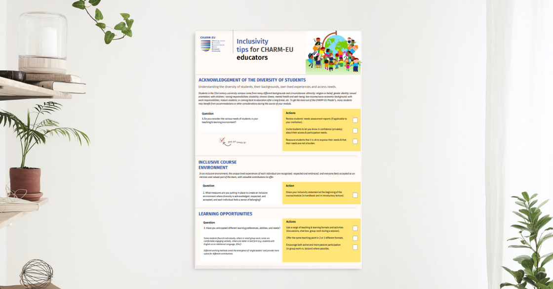 inclusivity-tips Inclusivity tips for CHARM-EU educators