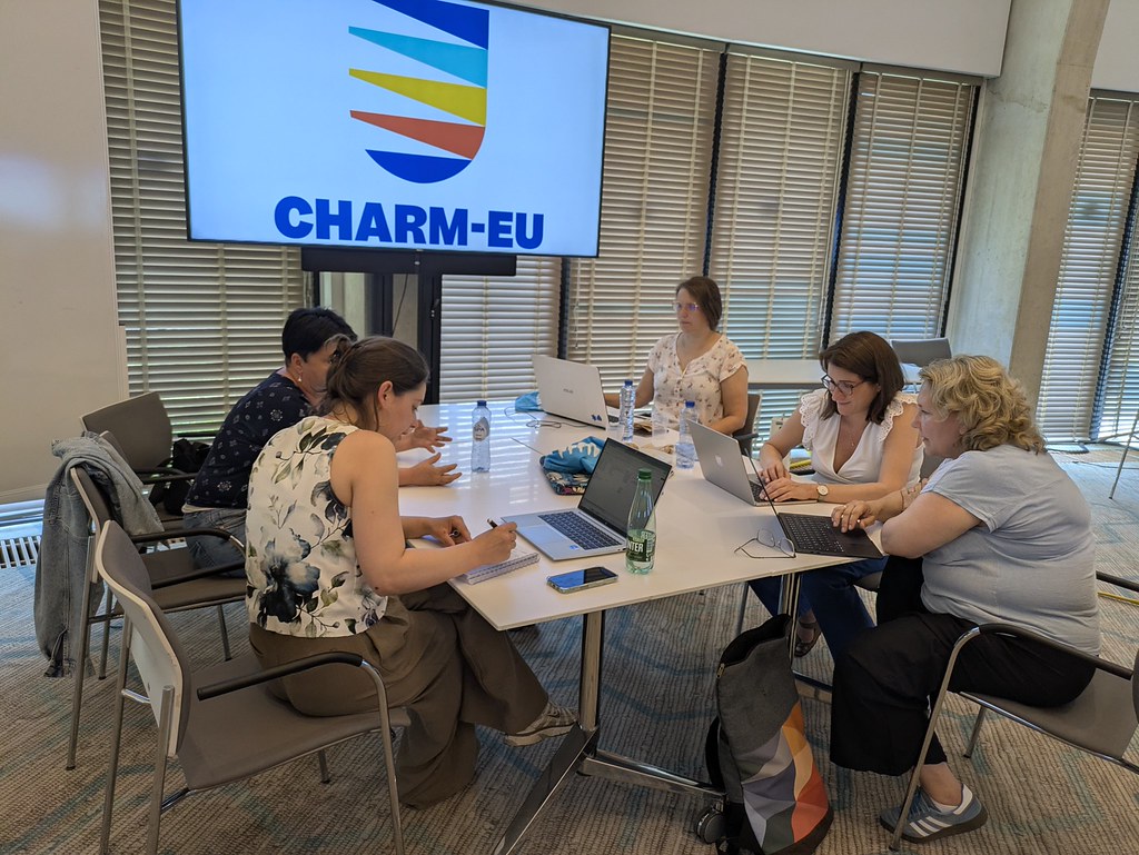 Group of professionals working together.