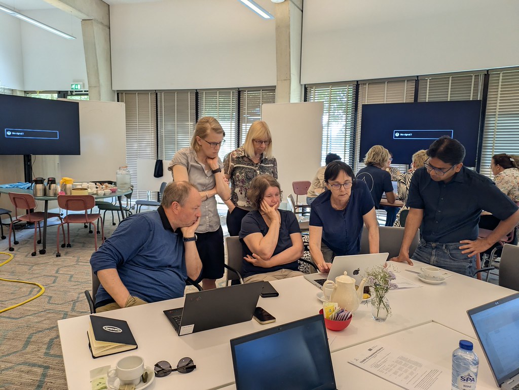 Group of professionals working together.