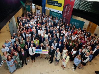 Large group photo of participants at the 4th Forum of the European Universities Initiative at Maynooth University.