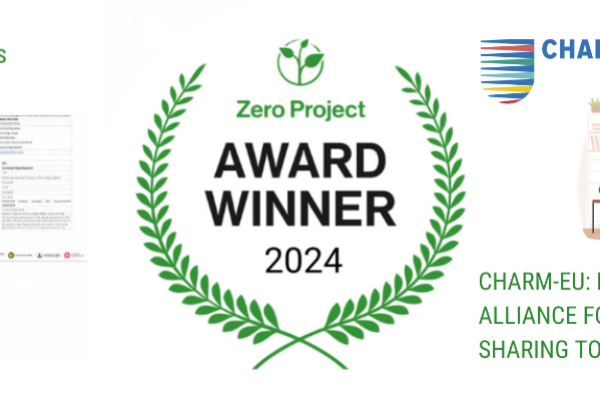 Banner with the logo of the Zero Project Award