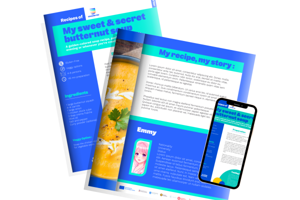 Mockup of recipe book.
