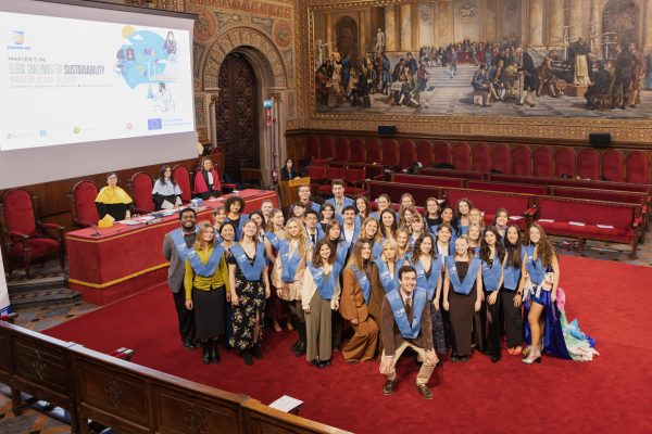 Group picture of the Graduation 4th cohort at the Paraninf at the University of Barcelona.