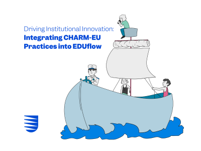 Image with an illustration of a boat, CHARM-EU logo and the title of the article