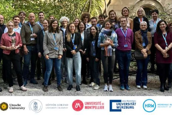 Charm-EU R&I Days photo group at the gardens from the University of Barcelona