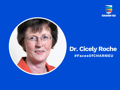 Profile graphic featuring a CHARM‑EU member portrait with name and academic role displayed.