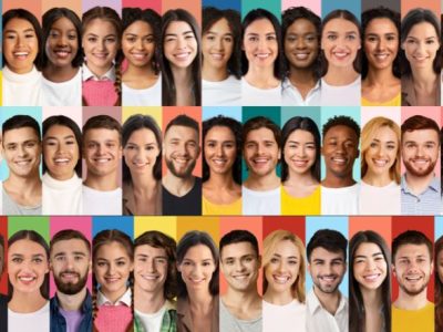 Profile pictures in a coloured background