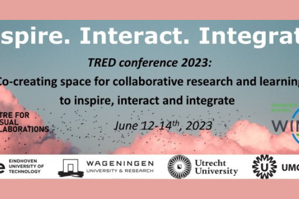 Poster of the TRED Conference 2023. Text: Inspire. Interact. Integrate.