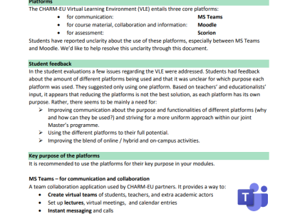 resource image - Guidelines for the CHARM-EU Virtual Learning Environment